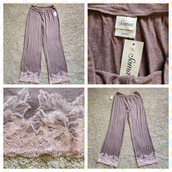 NWT SOMA Embraceable Cool Nights pajama set Size XS Colors mocha and Mochachino - Picture 4 of 11